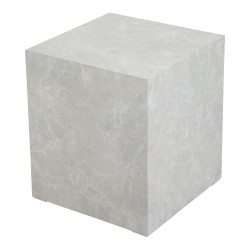Помощна маса Ellelu 45x40x40 см мраморна визия, сив [] - Холни маси