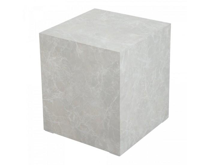 Помощна маса Ellelu 45x40x40 см мраморна визия, сив []