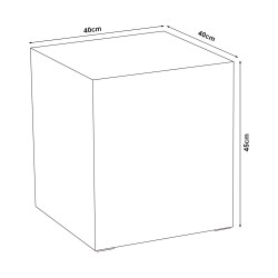 Помощна маса Ellelu 45x40x40 см мраморна визия, черна [] - Холни маси