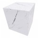 Помощна маса Ellelu 45x40x40 см мраморна визия, бяла []