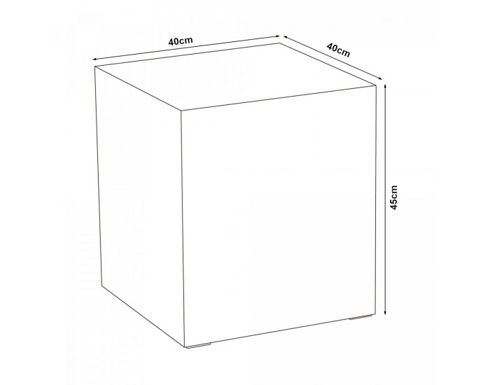 Помощна маса Ellelu 45x40x40 см мраморна визия, бяла []