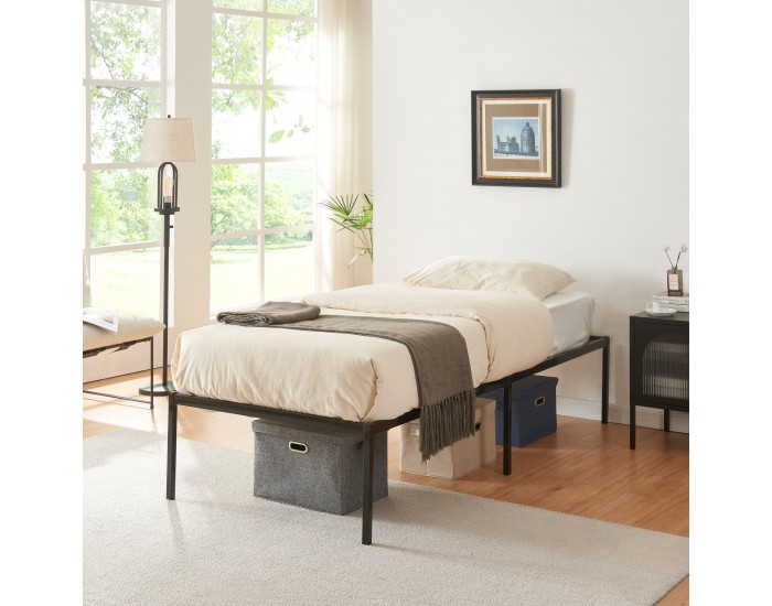 Метално легло Vårdö 90x200 см черно []