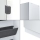 Шкаф за обувки Meura 160x48x20см огледален бял []