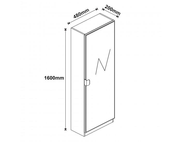 Шкаф за обувки Meura 160x48x20см огледален бял []