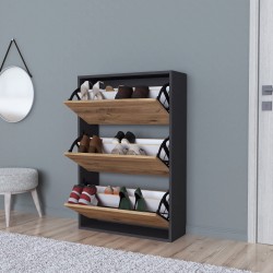 Шкаф за обувки Aurskog 110x73,5x24см антрацит/дъб [] - Sonata G