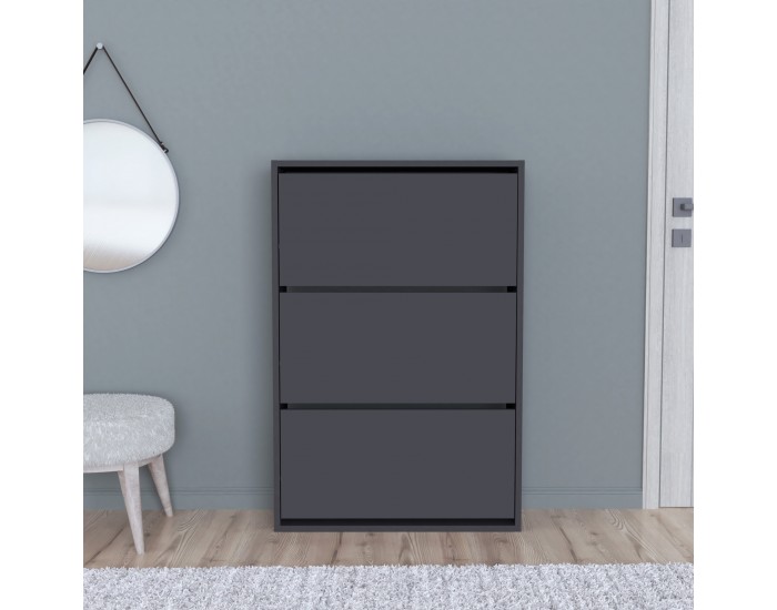Шкаф за обувки Aurskog 110x73,5x24см антрацит []