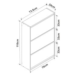 Шкаф за обувки Aurskog 110x73.5x24см дъб [] - Sonata G