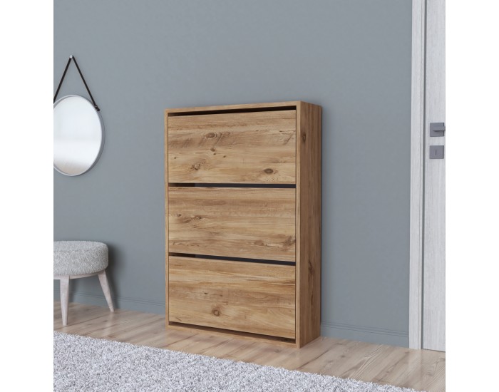 Шкаф за обувки Aurskog 110x73.5x24см дъб []