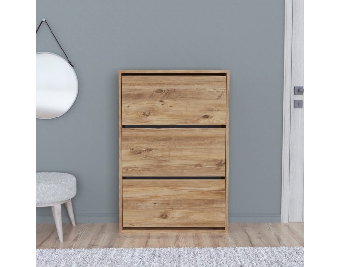 Шкаф за обувки Aurskog 110x73.5x24см дъб []