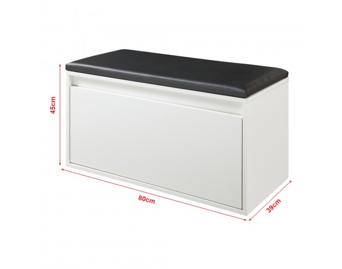 Пейка Degerfors 80x39x45 см бяло/черно []