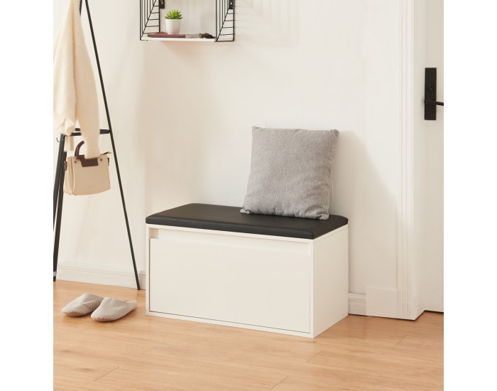 Пейка Degerfors 80x39x45 см бяло/черно []