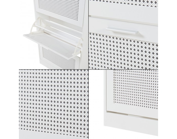 Поставка за обувки Vesilahti 115x60x24 см Бяла []