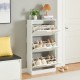 Поставка за обувки Vesilahti 115x60x24 см Бяла []
