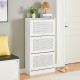 Поставка за обувки Vesilahti 115x60x24 см Бяла []