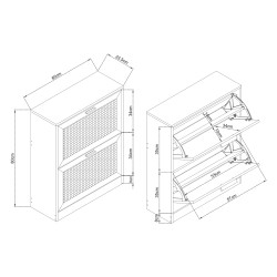 Поставка за обувки Vesilahti 80x60x24 см Бяла [] - Антре