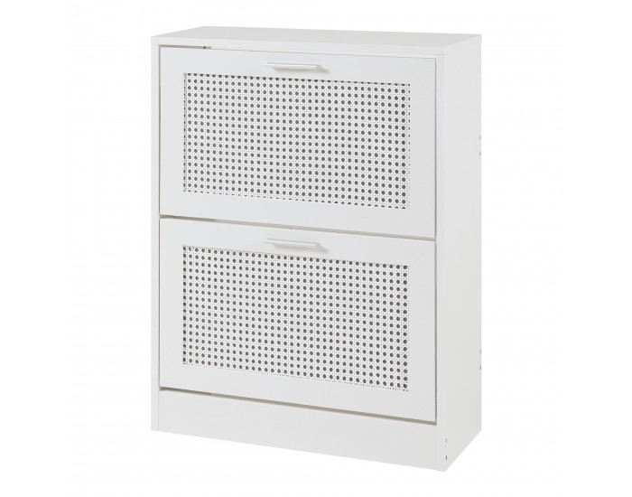 Поставка за обувки Vesilahti 80x60x24 см Бяла []