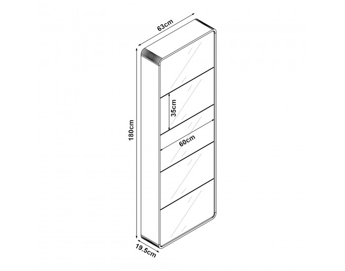 Поставка за обувки Aure 180x63x20 см Бяла []