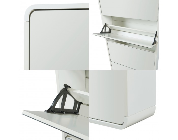 Поставка за обувки Aure 180x63x20 см Бяла []