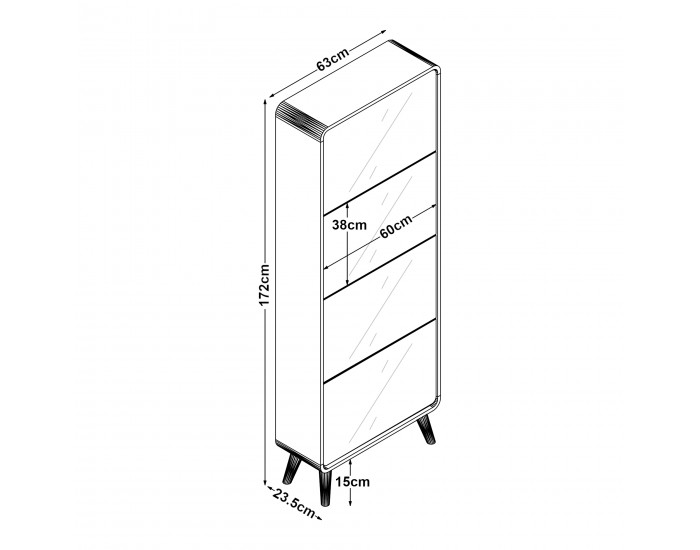 Поставка за обувки Aure 172x63x24 см Бяла []