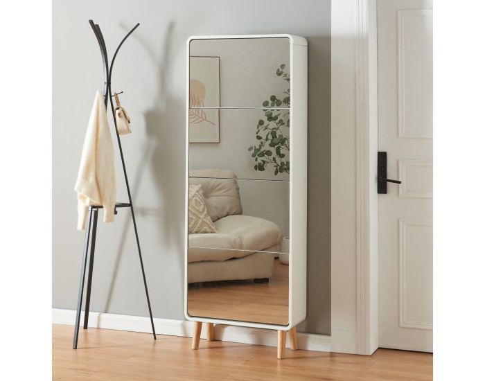 Поставка за обувки Aure 172x63x24 см Бяла []