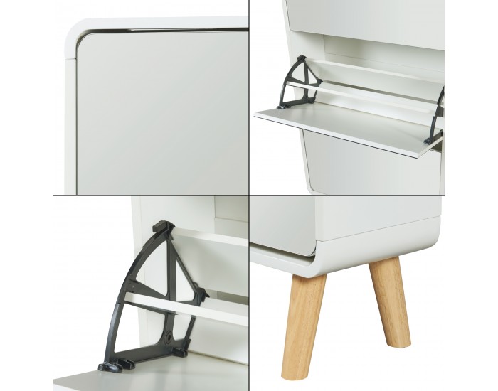 Поставка за обувки Aure 172x63x24 см Бяла []