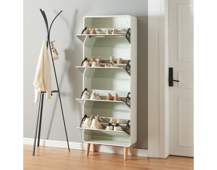 Поставка за обувки Aure 172x63x24 см Бяла []