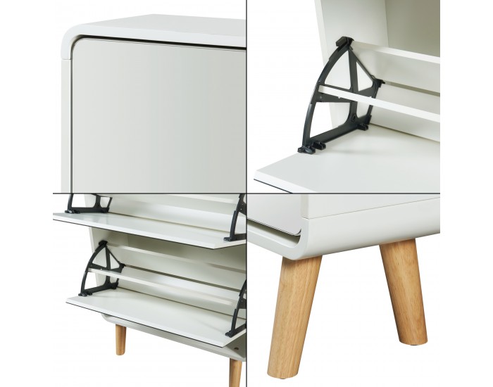 Поставка за обувки Aure 134x63x24 см Бяла []