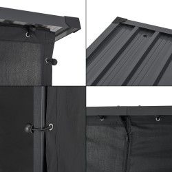 Стелаж за дърва Yakutat Black 185x180x70 см [] - Външни съоражения