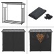 Стелаж за дърва Yakutat Black 145x143x70 см []