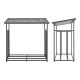 Стелаж за дърва Yakutat Black 145x143x70 см []