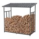 Стелаж за дърва Yakutat Black 145x143x70 см []