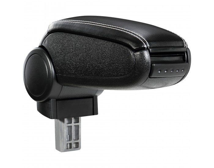 Централен подлакътник Seat Leon III с отделение изкуствена кожа черна с бели шевове