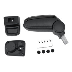 Opel Corsa F централен подлакътник с отделение за съхранение, черна имитация на кожа с бели шевове [] - Аксесоари