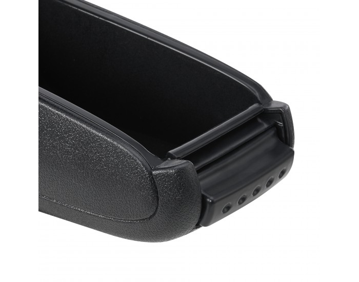 Opel Corsa F централен подлакътник с отделение за съхранение, черна имитация на кожа с бели шевове []