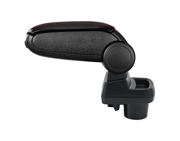 Opel Corsa F централен подлакътник с отделение за съхранение, черна имитация на кожа с червени шевове []