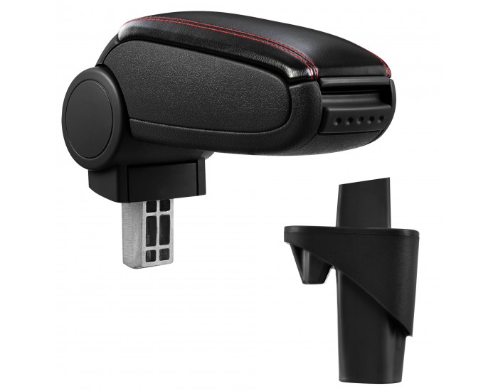 Централен подлакътник Opel Agila A Suzuki Wagon R+ с отделение изкуствена кожа черна с червени шевове Централен подлакътник Opel Agila A Suzuki Wagon R+ с отделение изкуствена кожа черна с червени шевове