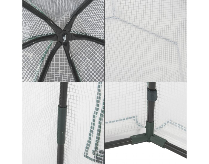 Оранжерия Hunze 183x160cm бяла []