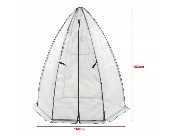 Оранжерия Hunze 183x160cm бяла []