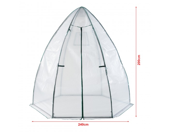 Оранжерия Hunze 200x240cm Бяла []