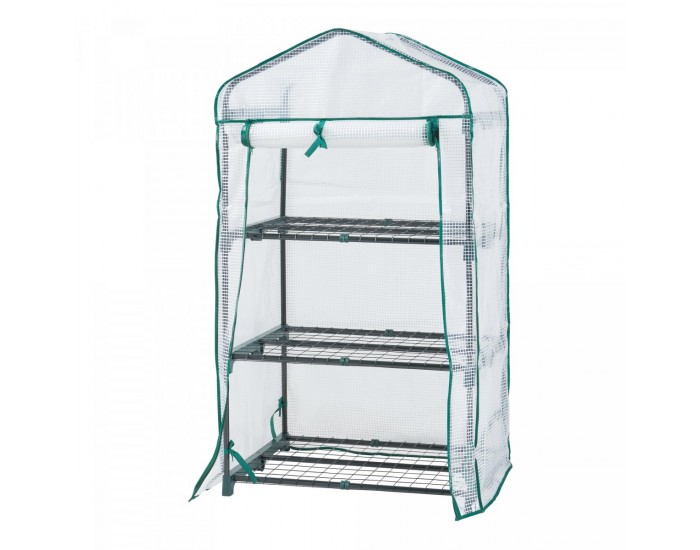 Оранжерия Chaam с 3 рафта 125x69x49см Бял []