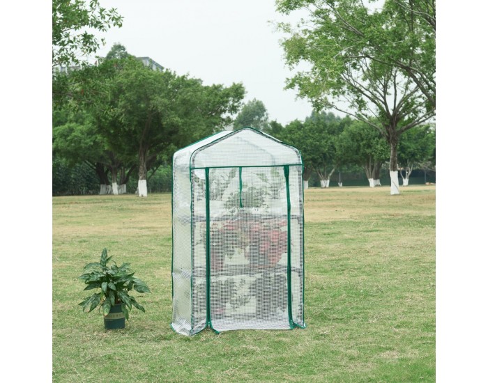 Оранжерия Chaam с 3 рафта 125x69x49см Бял []