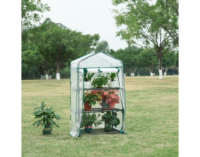 Оранжерия Chaam с 3 рафта 125x69x49см Бял []