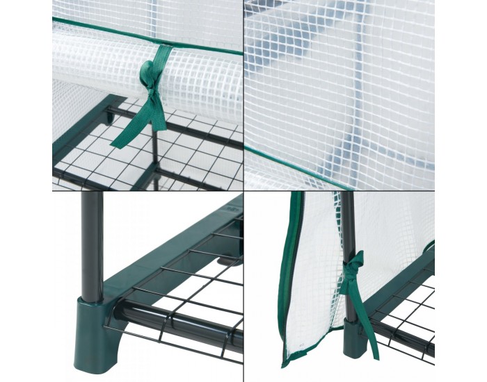 Оранжерия Chaam с 3 рафта 125x69x49см Бял []