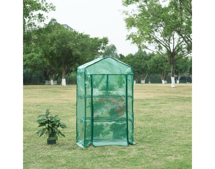 Оранжерия Chaam с 3 рафта 125x69x49cm Green []