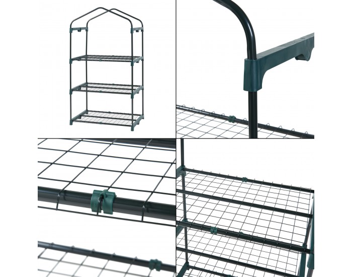 Оранжерия Chaam с 3 рафта 125x69x49cm Green []