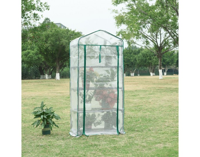 Оранжерия Chaam с 4 рафта 158x69x49см Бял []