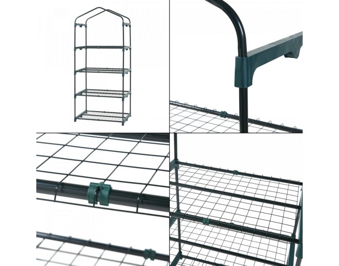 Оранжерия Chaam с 4 рафта 158x69x49см Бял []