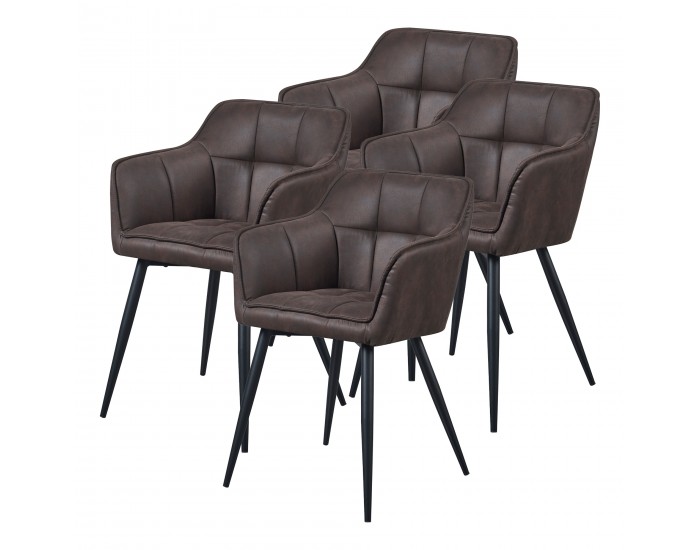 Комплект трапезарни столове 4 Birmingham тъмнокафяв []