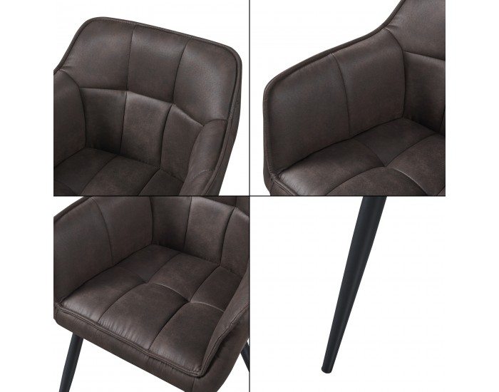 Комплект трапезарни столове 4 Birmingham тъмнокафяв []