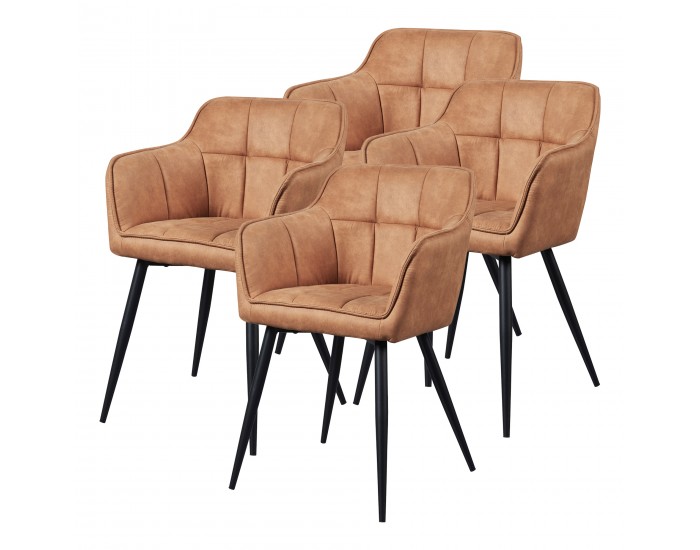 Комплект трапезарни столове 4 Birmingham Brown []